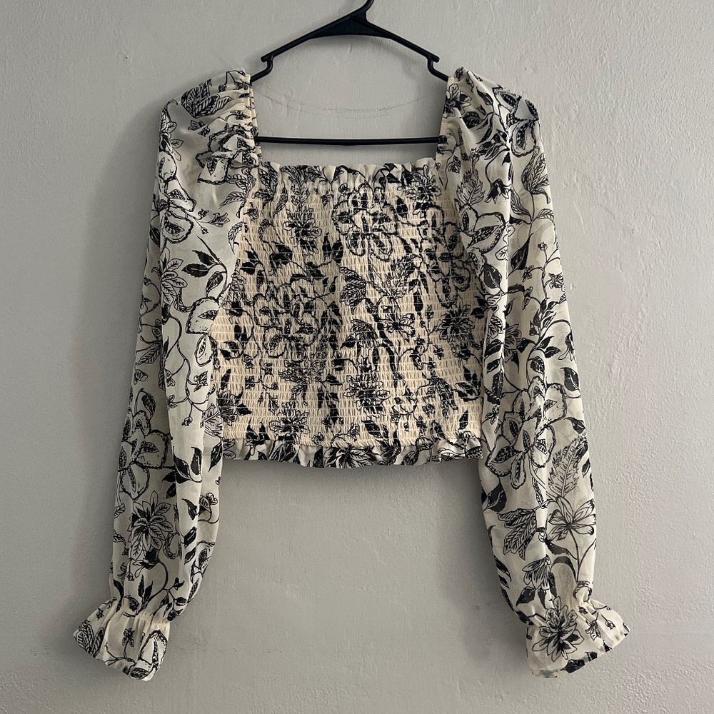 Japna smocked floral top size small